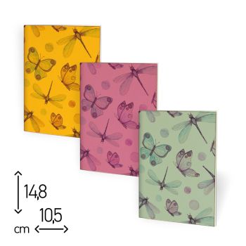 SPILLATI - 10,5X14,8 CM - 64 PAGINE RIGHE - FARFALLE E LIBELLULE (COD. SP45)