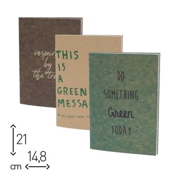 QUADERNO SPILLATO "GREEN MESSAGE" - 96 PAGINE RIGHE - 14,8 X 21 CM (COD. SP50) [E06]