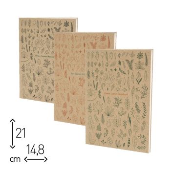 QUADERNO SPILLATO "FOGLIE" - 48 PAGINE RIGHE - 14,8 X 21 CM (cod. SP54)