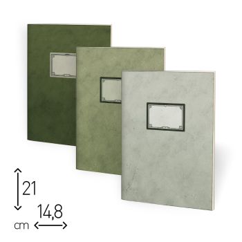 QUADERNO SPILLATO  TONO VERDE - 48 PAGINE RIGHE - 14.8X 21 CM (cod. SP70) 