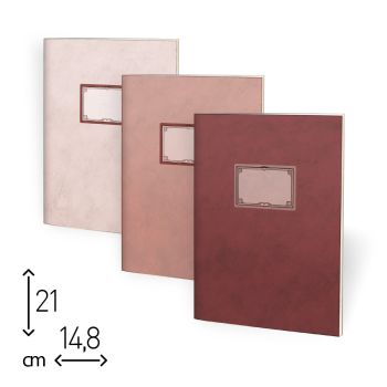 QUADERNO SPILLATO TONO ROSA - 48 PAGINE RIGHE - 14.8X 21 CM (cod. SP71)