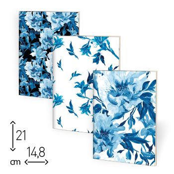 QUADERNO SPILLATO BLUE&WHITE - 48 PAGINE RIGHE - 14,8X 21 CM (cod. SP76) [B05]