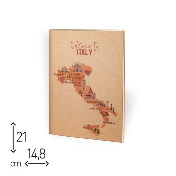 QUADERNO SPILLATO - 48 PAGINE RIGHE - 15X21 CM (WELCOME TO ITALY) (cod. SP87) [B01]