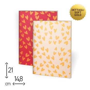 SET 2 SPILLATI - 14,8X21 CM - 48 PAGINE RIGHE - CUORIALVOLO (COD. SP88)