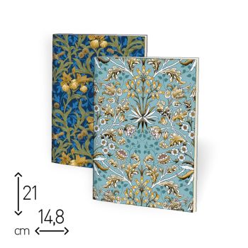 SET 2 QUADERNI CUCITI  - 80 PAGINE RIGHE - 15 X 21 CM "FIORENTINA" (cod. SP91) [C12]