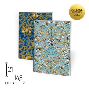 SET 2 QUADERNI CUCITI - 15X21 CM - 80 PAGINE RIGHE - FIORENTINA (COD. SP91)