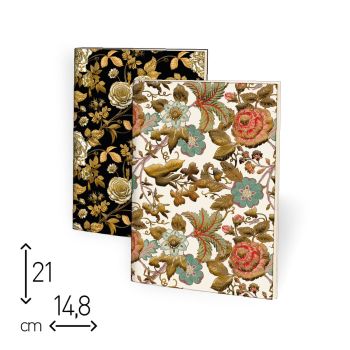 SET 2 QUADERNI CUCITI  - 80 PAGINE RIGHE - 15 X 21 CM "PIENZA" (cod. SP92) [C10]