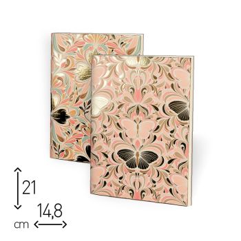 SET 2 QUADERNI CUCITI  - 80 PAGINE RIGHE - 15 X 21 CM "BOHO" (cod. SP95) [C11]