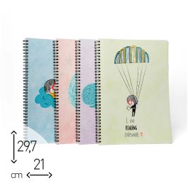 Clairefontaine 8646C Un Bloc Notes Da Tavolo A Spirale Con Intestazione - 10, 5x17 Cm - 160 Pagine Détachables A Righe - Carta Bianca 90g - Copertina In Carta Laminata Colore Casuale - 10
