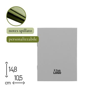 NOTES SPILLATO - 10,5X14,8 CM - BORSABILE - PERSONALIZZABILE (COD. PR29)