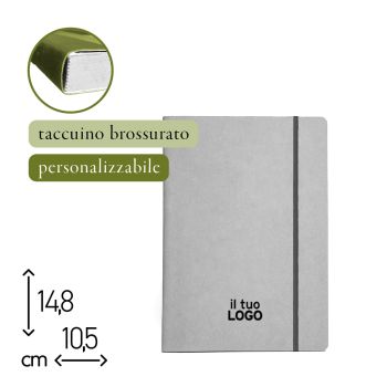 TACCUINO BROSSURATO - 10x5X14,8 CM - BORSABILE - PERSONALIZZABILE (COD. PR78)