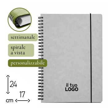 AGENDA SETTIMANALE - SPIRALE A VISTA - 17X24 CM - PERSONALIZZABILE (COD. PR84-CWC)