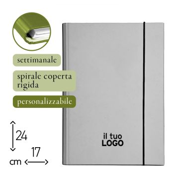 AGENDA SETTIMANALE - SPIRALE COPERTA RIGIDA - 17X24 CM - PERSONALIZZABILE (COD. PR84-DC)