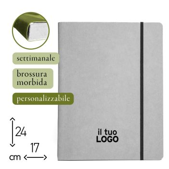 AGENDA SETTIMANALE - BROSSURA MORBIDA - 17X24 CM - PERSONALIZZABILE (COD. PR84-RC)