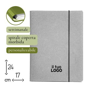 AGENDA SETTIMANALE - SPIRALE COPERTA MORBIDA - 17X24 CM - PERSONALIZZABILE (COD. PR84-WC)