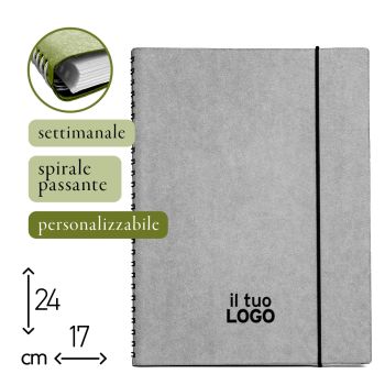AGENDA SETTIMANALE - SPIRALE PASSANTE - 17X24 CM - PERSONALIZZABILE (COD. PR84-WEC)