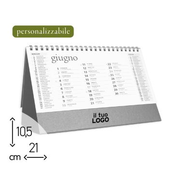 CALENDARIO DA TAVOLO - 21X10,5 CM - 12 MESI - PIEDE PERSONALIZZABILE (COD. PR85)