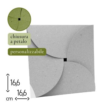 BUSTA BIGLIETTO - CHIUSURA A PETALO - 16,6X16,6 CM - PERSONALIZZABILE (COD. PRCZ09)