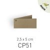 BIGLIETTO BOMBONIERA CON FORO - 2,5X5 CM - CARTONCINO AVANA (COD. CP51)